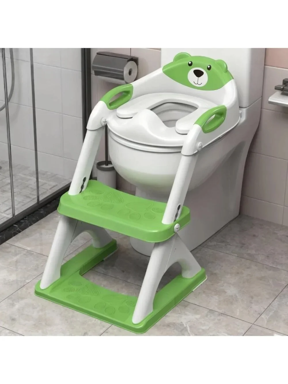 Adjustable Potty Training Seat with Step Stool Ladder for Toddlers, Anti-Slip